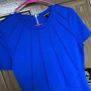 Express Pintuck Short Sleeve Sheath Dress